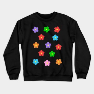 Multicolor Bib Flower Pattern Crewneck Sweatshirt